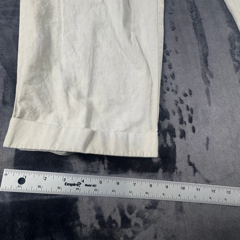 Brooks Brothers Pleated Chinos Mens 34x30 Beige Cotton Cuffed Dress Pants